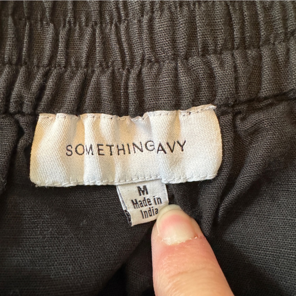 Something Navy Medium Linen Blend Black Maxi Skir… - image 7